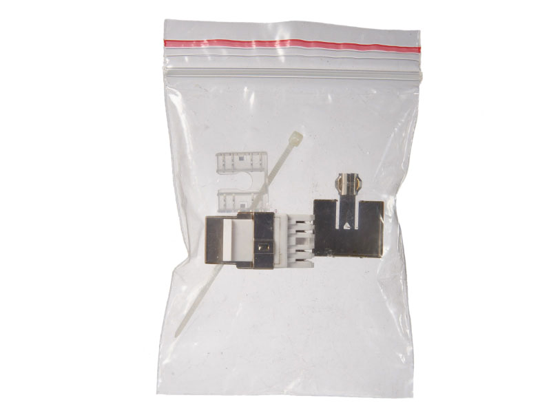 Модуль Keystone экранированный, RJ45, cat.5е, 180°, под инструмент, металлик_2