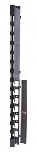 Вертикальный кабельный организатор DANNMAN CO-27U-VC-RAL9005 с крышкой, 27U, черный