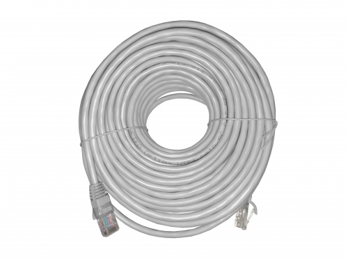 Патч-корд UTP4 cat 5e, 20,0м, ВС, LSZH, серый, литой коннектор NETKO Optima