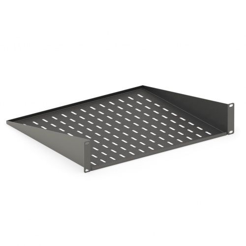 Полка консольная DANNMAN ASH-2U-250-RAL9005 до 20кг, 2U, 485х250мм, черная
