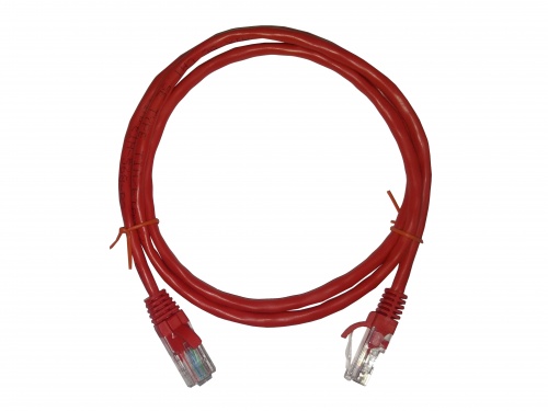 Патч-корд UTP4 cat 5e, 1,0м, ВС, LSZH, красный, литой коннектор NETKO Optima