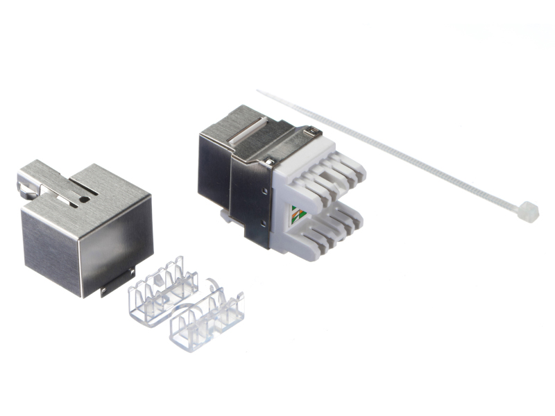 Модуль Keystone экранированный, RJ45, cat.6, 180, под инструмент, металлик SB_2