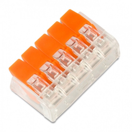 Клемма 223-415 (WAGO) многоразовая, универсальная, 5-проводная (0,14-4мм2), 40шт. NETKO Optima