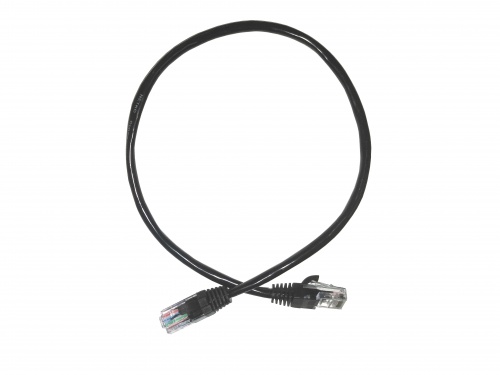 Патч-корд UTP4 cat 5e, 0,5м, ВС, LSZH, черный, литой коннектор NETKO Optima