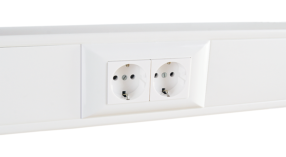 Суппорт с рамкой на 2 поста (45х45) в профиль для кабельных каналов 100х50, 105х50 (100008S)_1