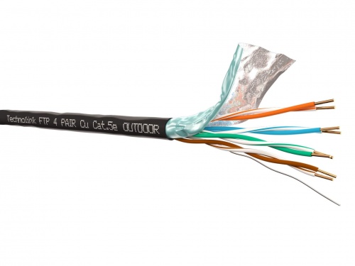 Кабель Technolink FTP4 cat.5e, одножильный, экранированный, 305м, Cu, для наружных работ