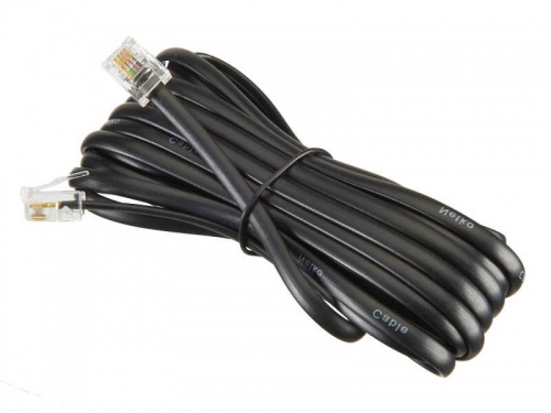 Удлинитель телефонный (6р4с) 5 метров черный NETKO Optima