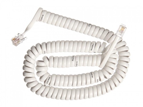 Шнур телефонный витой (4р4с) 4,5 метра белый, NETKO Optima