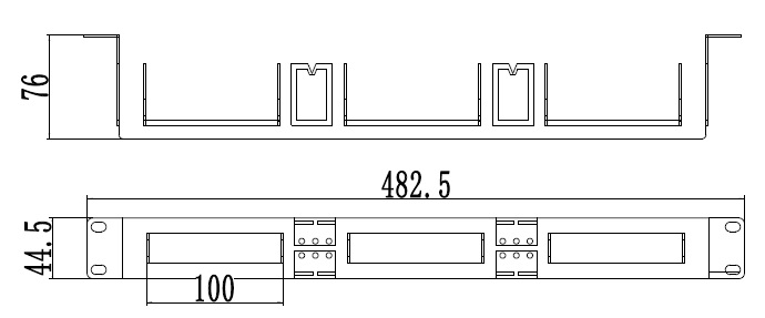 Рама опорная 19 1U на 3 плинта, заглубленная, тип Krone, NETKO Optima_2
