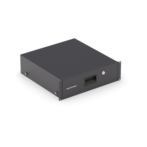 Полка (ящик) для документов DANNMAN DFD-2U-360-RAL9005, 2U, глубина 360 мм, черный