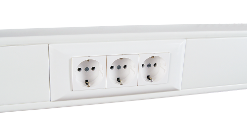 Суппорт с рамкой на 3 поста (45х45) в профиль для кабельных каналов 100х50, 105х50 (100009S)