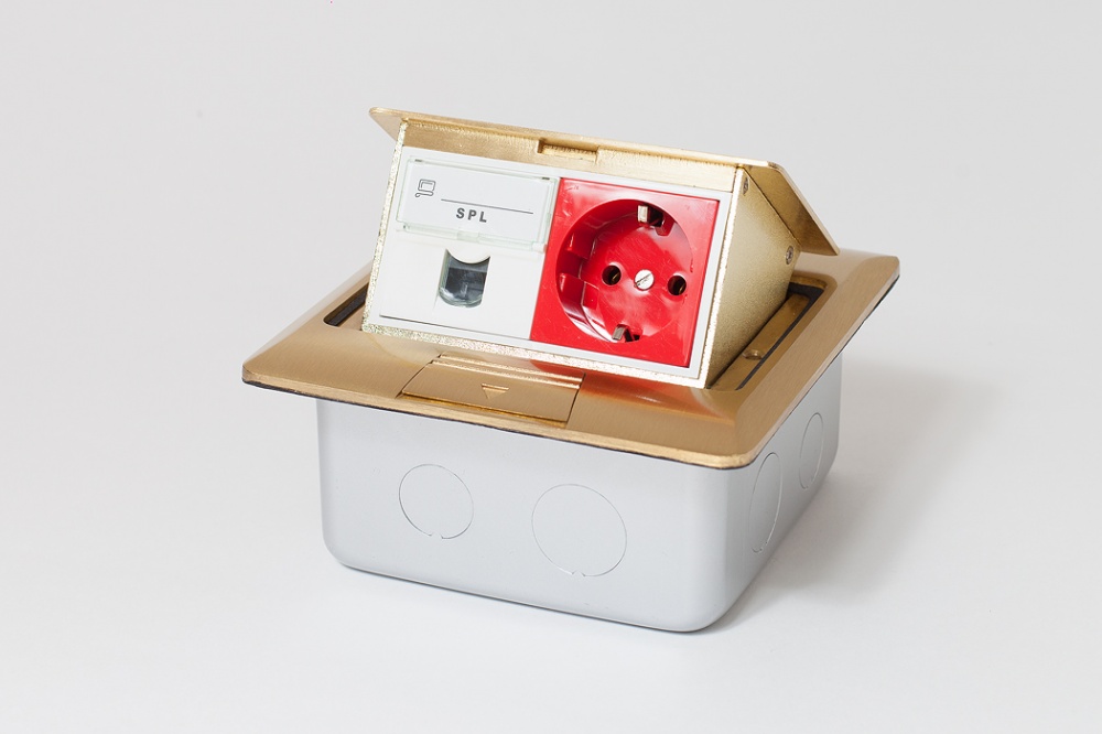 Люк на 2 поста (45х45), латунь, с металлической коробкой, IP44_3