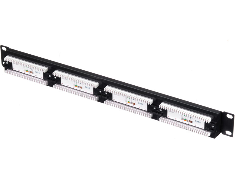 Патч-панель UTP, 19, 24 порта RJ45, cat.6, 1U, Dual Type, с органайзером, L_1