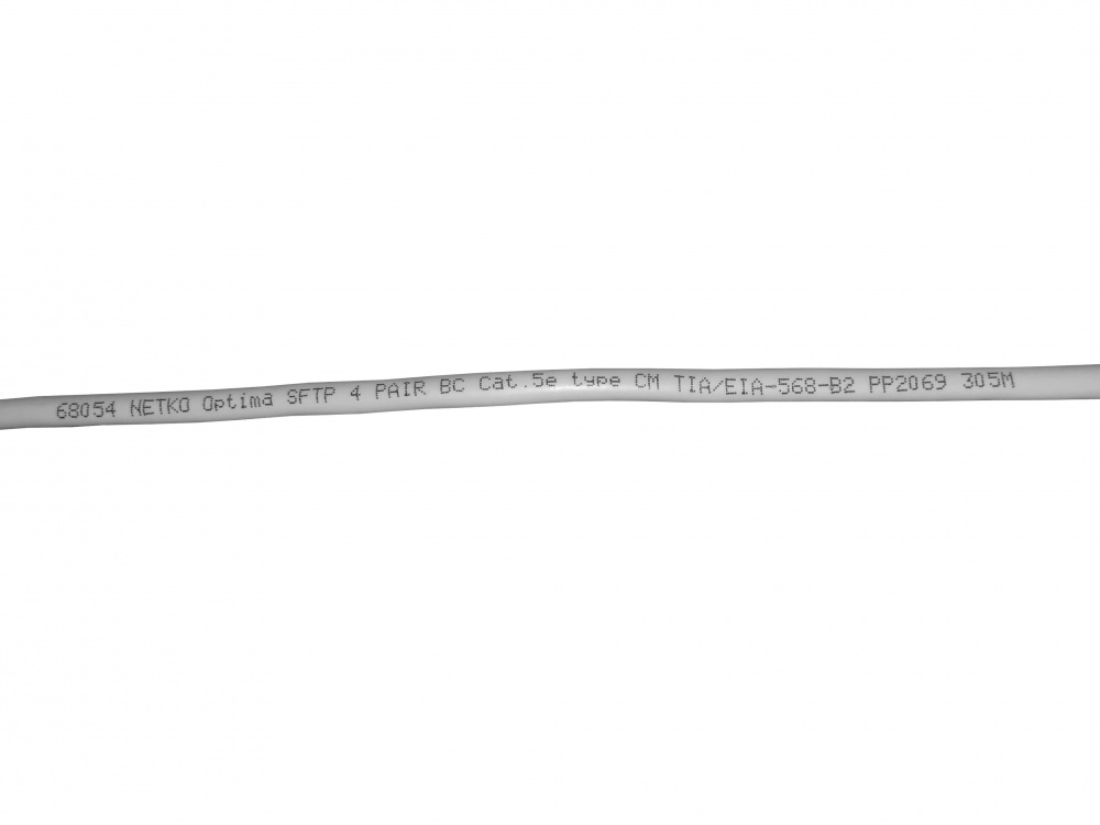 Кабель SFTP4 cat.5е, одножильный, экранированный + оплетка, 305м, Cu, NETKO Optima_1