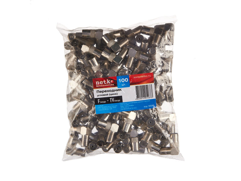 Переходник гн F - шт TV угловой (цинк), NETKO Optima_2