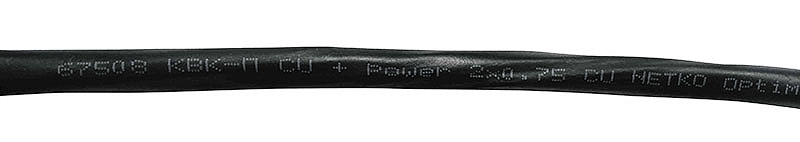 Кабель коаксиальный КВК-П, (CU, оплетка 80 нитей CCA) + кабель питания 2x0.75мм2 (CU, многожильный), черный (200м) NETKO Optima_1