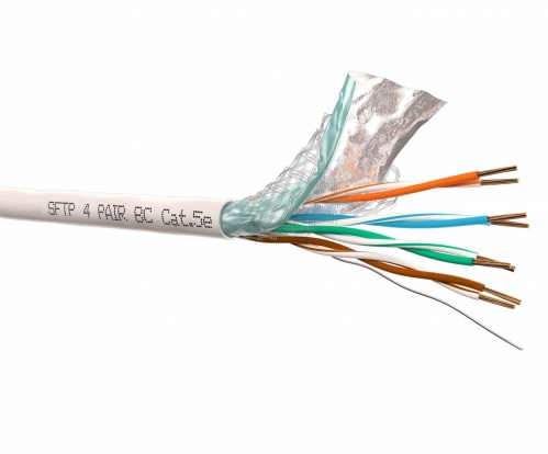 Кабель SFTP4 cat.5е, одножильный, экранированный + оплетка, 305м, Cu, NETKO Optima