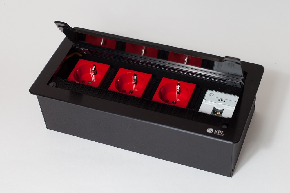 Люк настольный на 4 поста (45х45), металл, черный, IP20 (300011)_4