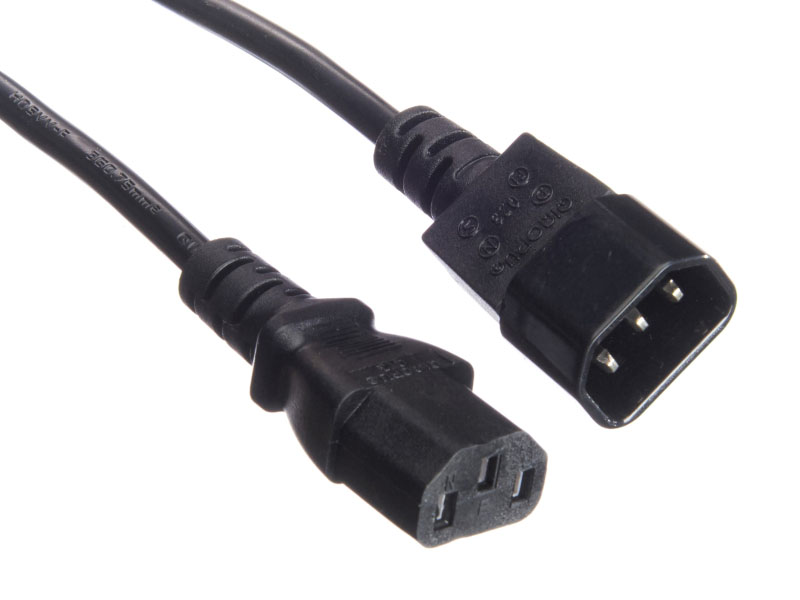 Кабель питания проходной (штекер IEC С13 - гнездо IEC С14) 30,75мм2, 1,8м, черный, NETKO Optima_1