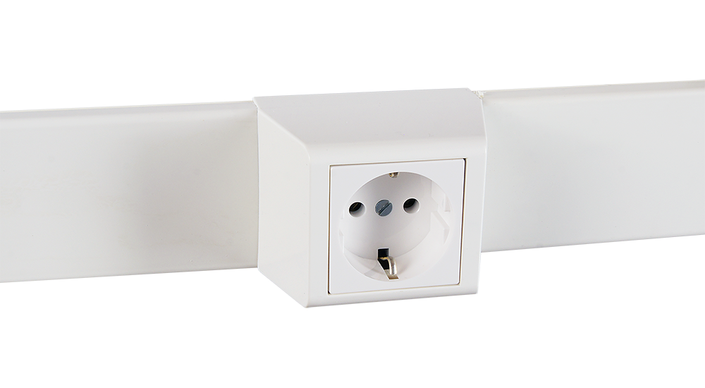 Суппорт с рамкой 1 пост (45х45) на профиль для кабельного канала 60х16 (060007S)_1