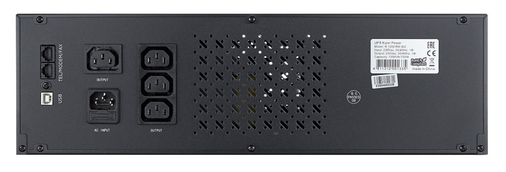 Источник бесперебойного питания Kiper Power R1200 RM IEC_2