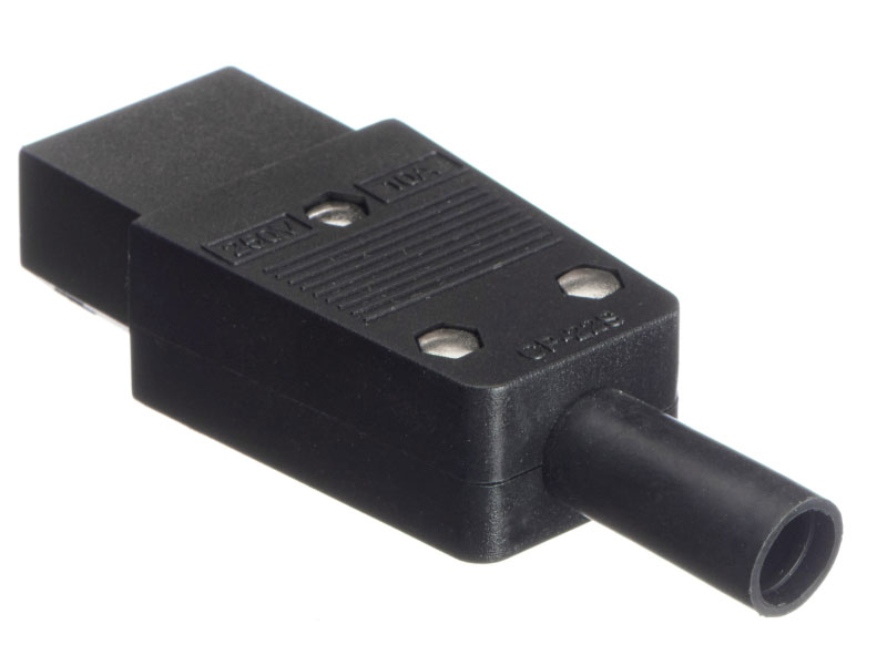 Разъем питания, штекер IEC С13, на кабель, черный_1