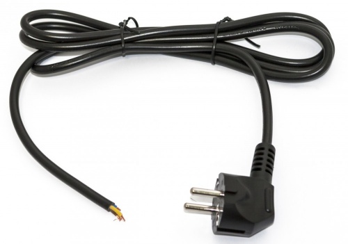 Hyperline PWC-SHM-OE-5.0-BK Кабель с вилкой Schuko (open end), длиной 5м (3x1.0 кв.мм), цвет черный