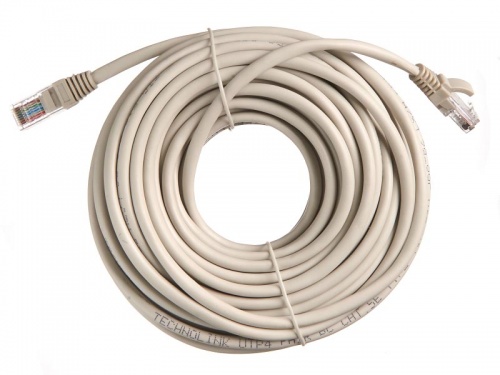 Патч-корд Technolink UTP4 cat 5e, 15,0м, ВС, LSZH, серый, литой коннектор