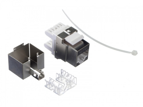 Модуль Keystone экранированный, RJ45, cat.5е, 180°, под инструмент, металлик