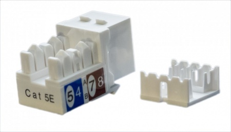 Вставка Keystone Jack RJ-45(8P8C), категория 5e, белая-0
