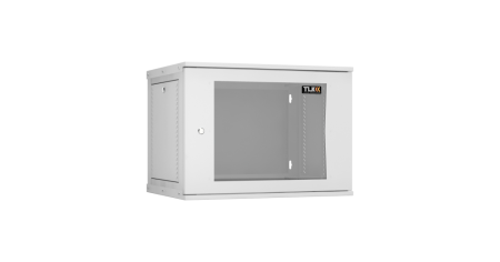 Настенный разборный шкаф Lite 19",9U,стекл.дверь,600х436х450мм,1 пара монтажных направл,RAL 7035-0