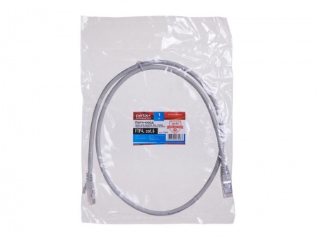 Патч-корд FTP4 cat.6, 1.0м, литой коннектор, серый, Netko CKC-1