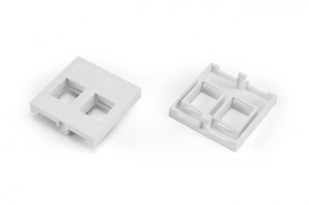 Вставка 45x45 (аналог Mosaic) для 2х модулей формата Keystone Jack, ROHS, белая-0