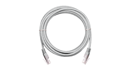 Коммутационный шнур NETLAN U/UTP 4 пары, Кат.5е, PVC нг(B), серый, 0,3м.-0