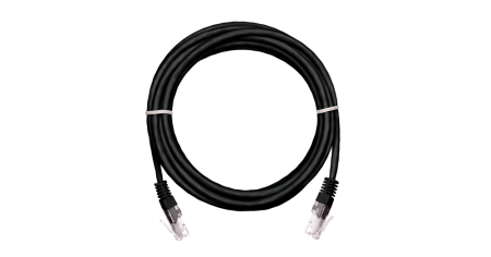 Коммутационный шнур NETLAN U/UTP 4 пары, Кат.5е, PVC нг(B), черный, 1,5м.-0