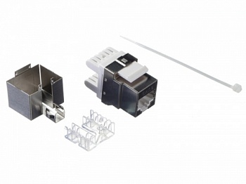 Модуль Keystone экранированный, RJ45, cat.6, 180, под инструмент, металлик SB_1