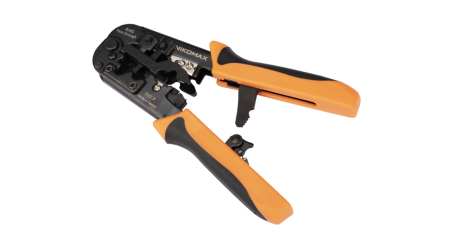 Инструмент NIKOMAX обжимной, 2 гнезда, с храповиком, совместим с коннекторами: RJ45, RJ12, RJ11-0