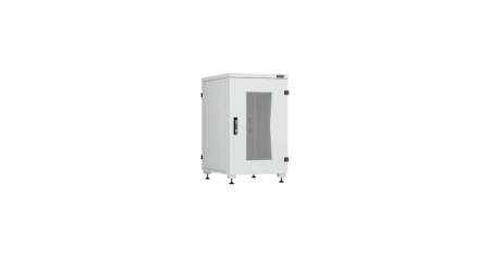 Напольный шкаф Lite 19",18U,стекл. дверь,цельнометаллич.стенки и задняя дверь,600х974х800,RAL7035-0