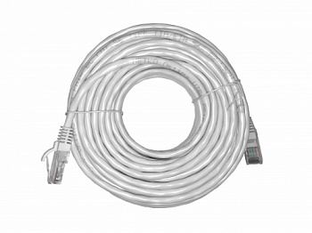 Патч-корд UTP4 cat 5e, 15,0м, ВС, LSZH, серый, литой коннектор NETKO Optima