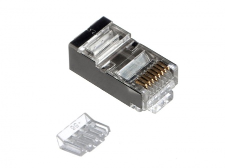 Коннектор RJ-45 (8p8c) cat.6, экранированный, со вставкой, нож с 3-мя зубцами, 100шт., NETKO Expert-1