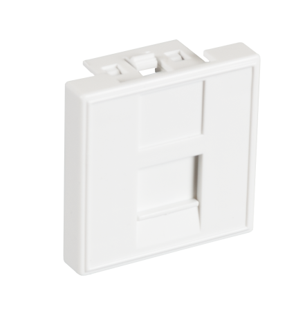 Вставка NETLAN типа Mosaic 45x45мм, 1 порт, под модули-вставки типа Keystone, со шторкой, белая.-0