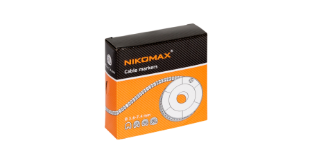 Маркер NIKOMAX кабельный, трубчатый, эластичный, под кабели 3,6-7,4мм, цифра "8", желтый, уп. 500шт.-2