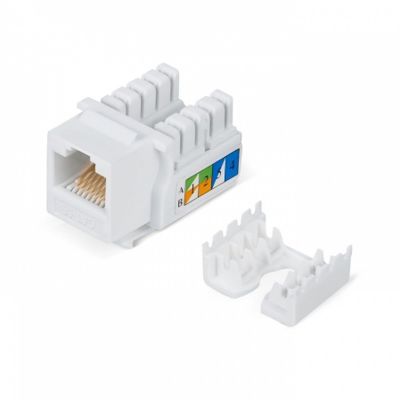 Вставка Keystone Jack RJ-45, 90 градусов, категория 5e, неэкранированная, тип 110, цвет белый-0