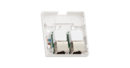 Настенная розетка NIKOMAX, 2 порта, Кат.6, экранированная, белая-1