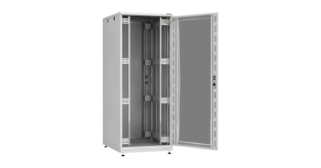 Напольный шкаф PRACTICAL, 19", 42U, стеклянная дверь, Ш800хВ2010хГ1000мм, в разобранном виде, серый-2