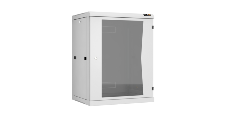 Настенный разборный шкаф Classic 19",15U,стекл.дверь,600х770х450мм,2 пары монтажных направл,RAL 7035-0