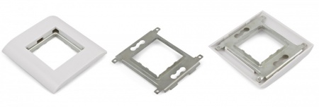 Лицевая панель 80х80мм для 2-х модулей 45х22.5 (аналогов Mosaic), металлический каркас-0