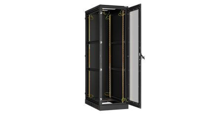 Напольный шкаф Classic 19",33U,стекл.дверь,бок.цельнометалл.стенки и зад.дверь,600х1660х1000,RAL9005-2