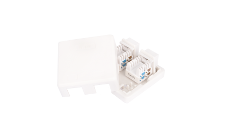 Настенная розетка NETLAN, 2 порта, Кат.5e, неэкранированная, белая.-1