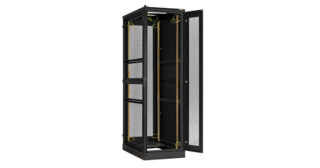 Напольный шкаф Classic 19",42U,перф.двухстворчатые двери, металлические стенки,800х2060х1000,RAL9005-1